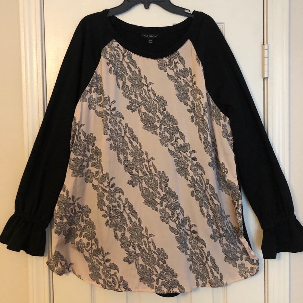 Black Sweater with Silk Front Detail - LB 18/20